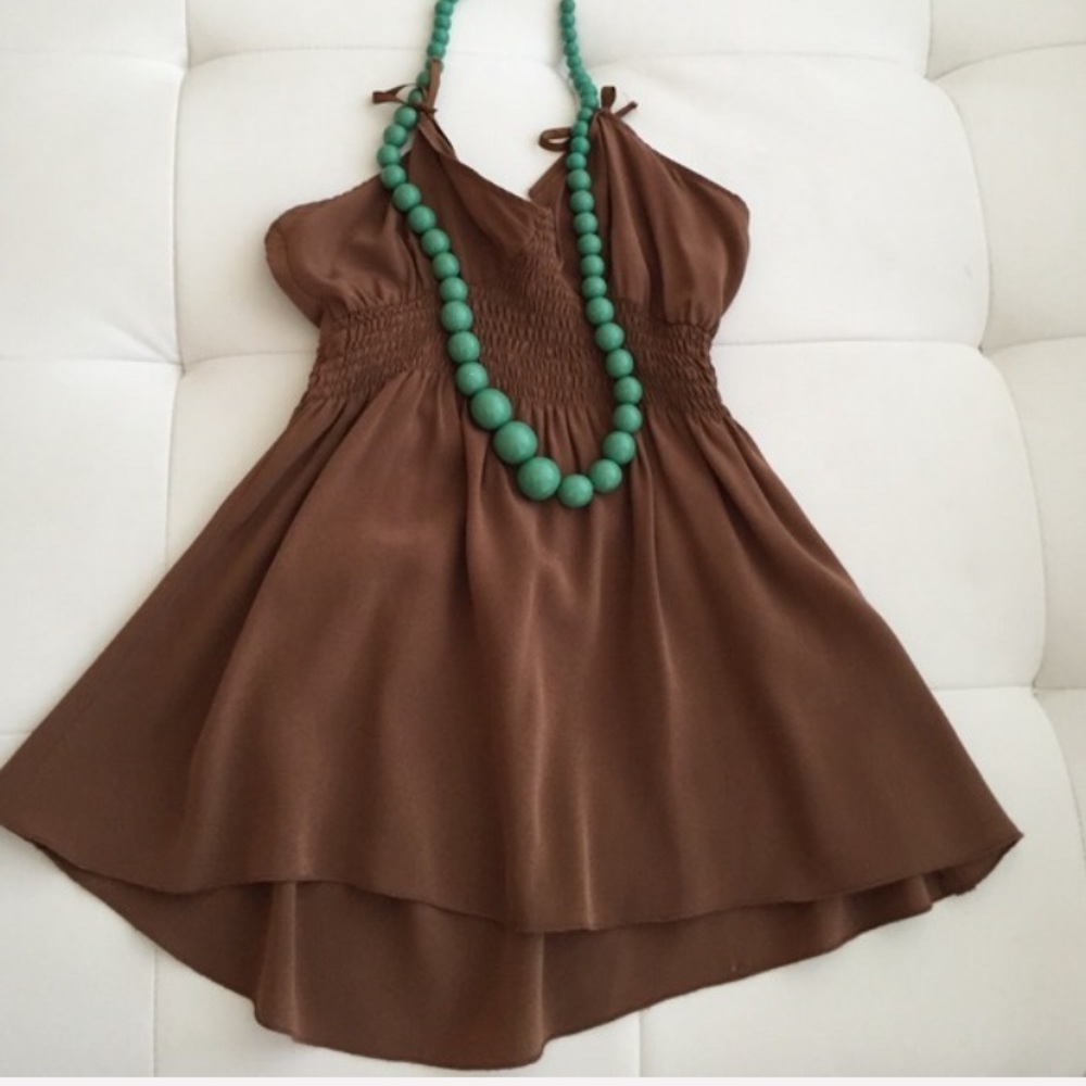 Brown blouse w/ beads - Picture 2 of 3